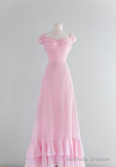 Chic A Line Sweetheart Pink Satin Long Evening Dress Prom Dresses